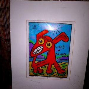 Life's a grinner dog art